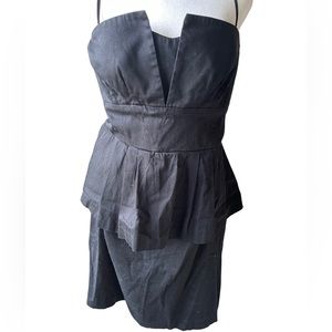 Women’s Size 14 Black Strapless Peplum Dress By Be Smart